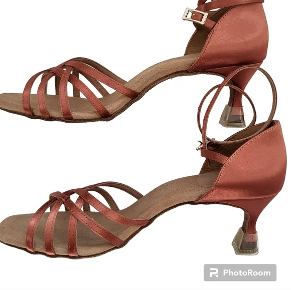 Ladies Latin Dance Shoes by Ray Rose Dark Tan Size 7 UK/9US - Picture 5 of 6